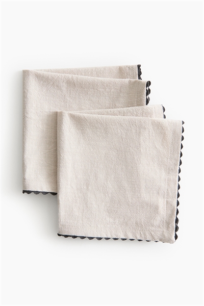 Салфетки с гребешковыми краями в упаковке из 2 штук артикул 1283254002