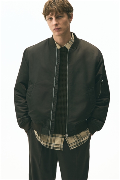 Нейлоновая куртка-бомбер 1295578002