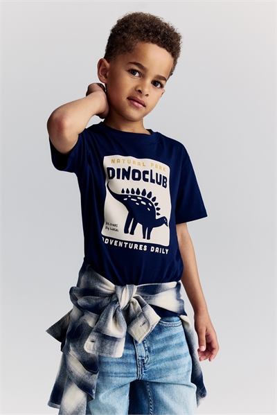 Футболка из хлопка с принтом 1296426005