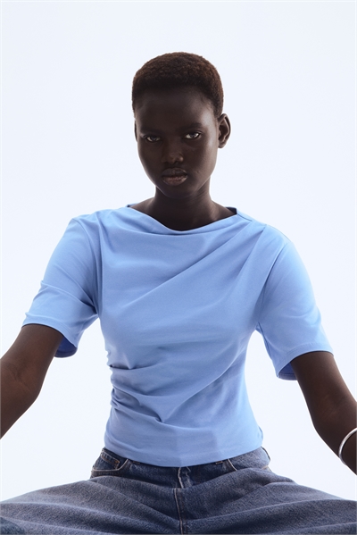 Драпированная футболка 1290453004