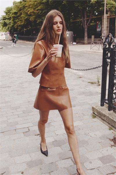 Мини-юбка с покрытием 1305324001