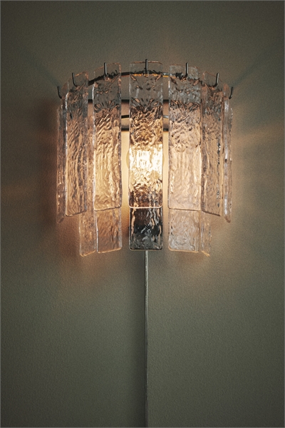 Металлический настенный светильник со стеклянными призмами 1277543001
