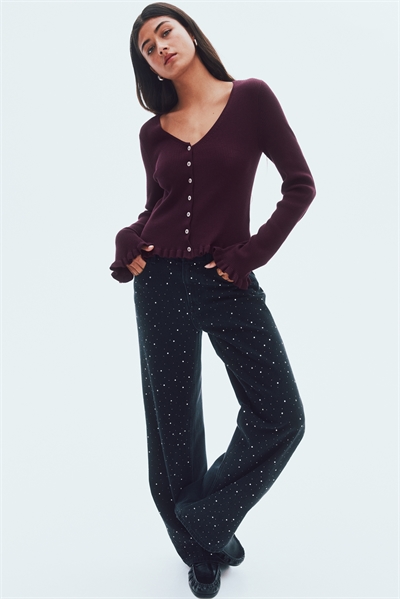 Кардиган с отделкой фрилом 1289678004