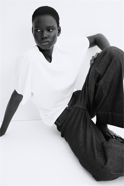 Футболка с рукавами-бабочками 1294172002