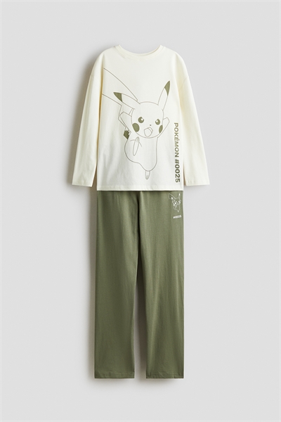 Хлопковая пижама с принтом и мотивами 1288478002