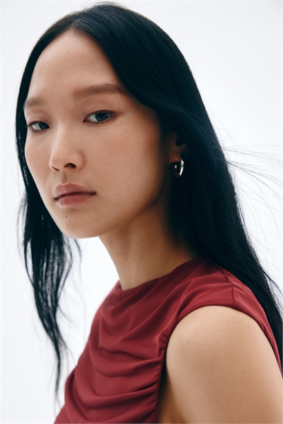 Драпированный топ с рукавами-капюшонами 1300538004