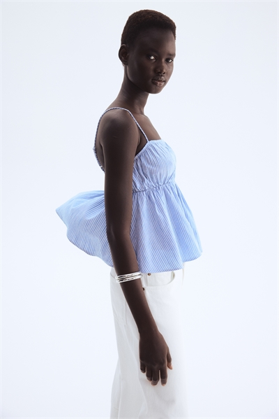 Топ на бретельках с пеплумом 1282719002