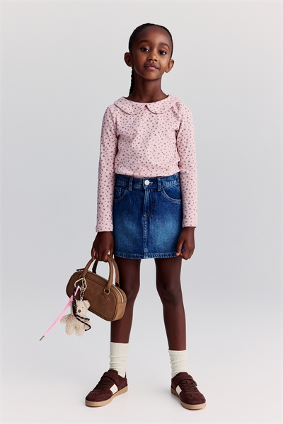 Топ из джерси с воротником 1295566002