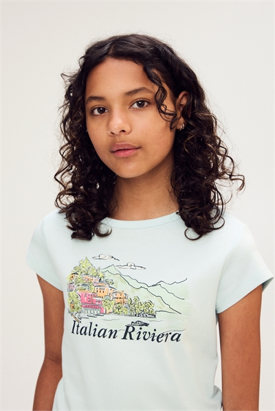 Хлопковая футболка с принтом и мотивом 1292053003