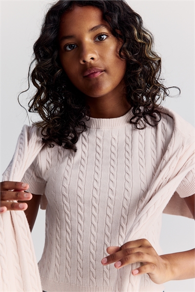 Короткий топ из кабельного трикотажа 1296802001