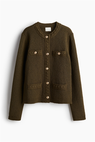 Кардиган из фактурной вязки 1194323009