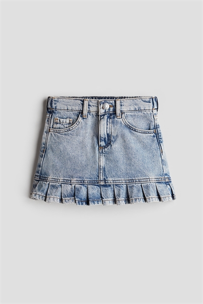 Юбка из денима с отделкой из оборок 1264152001
