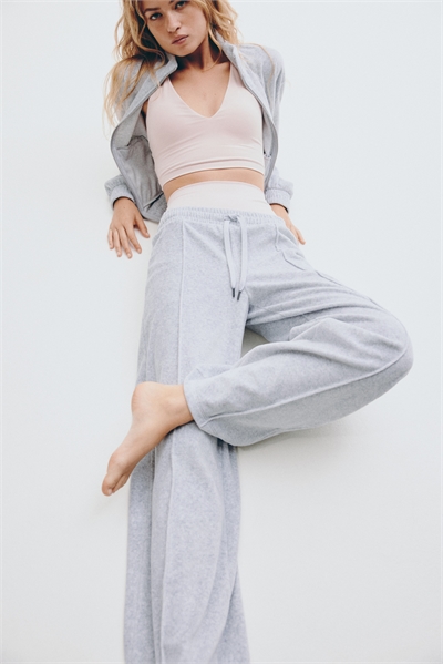 Широкие велюровые джоггеры 1297148002