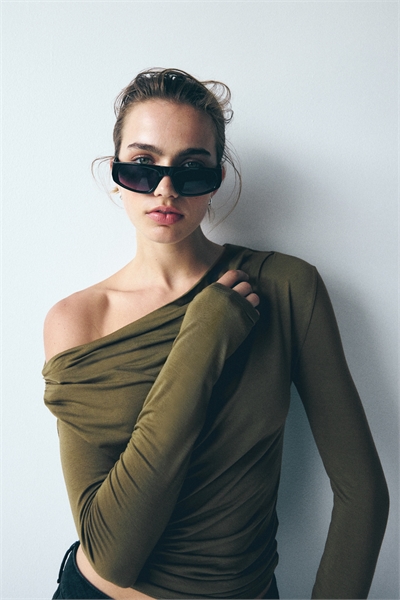 Драпированный топ на одно плечо 1316666001