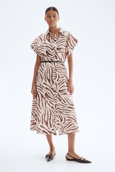 Платье из поплина с поясом 1300832002