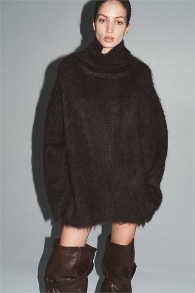 Джемпер из мохеровой смеси с высоким воротником 1299540001