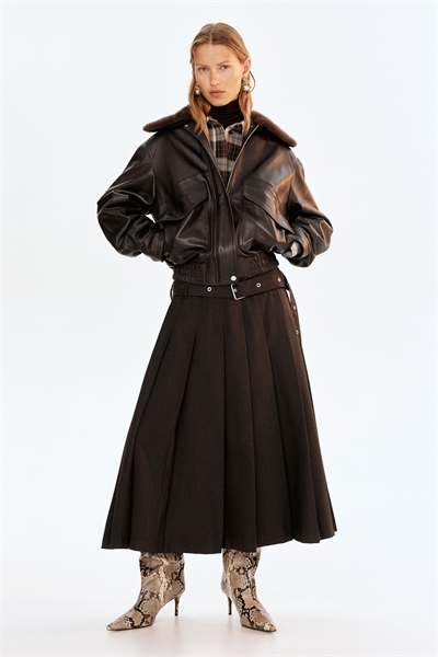 Плиссированная юбка с поясом 1307336001