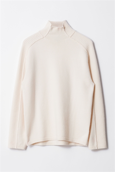 Джемпер с водолазкой из шерсти с панелями 1247713002