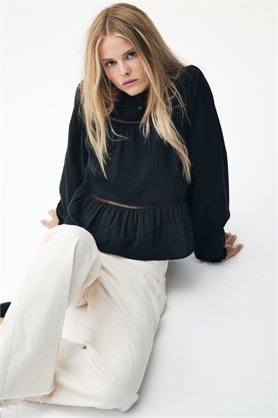 Блузка из хлопка с вышивкой 1298820002