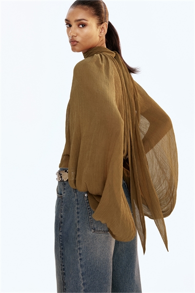 Блузка с вырезом на завязках 1303267002