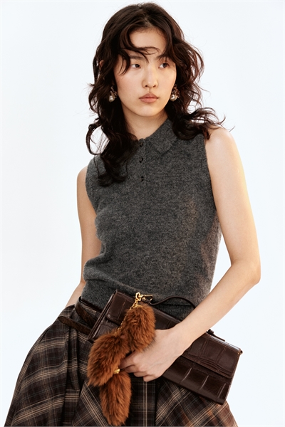 Свитер-жилет с воротником 1305439002