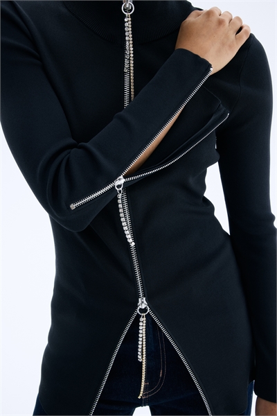 Топ на молнии с декором из страз 1307743001