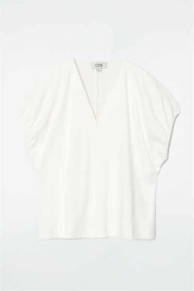 Блузка со сборками, хлопок 1238144001