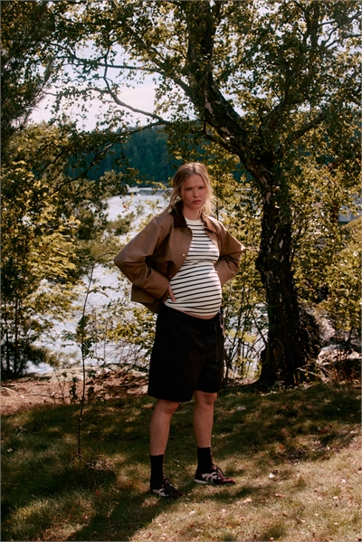 Топ из ребристого джерси MAMA 1194188019