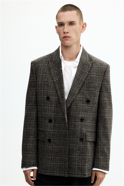 Двубортный пиджак из шерстяного бленда Regular Fit 1295785001