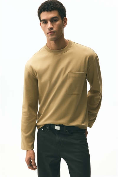 Свободный крой Топ из джерси с длинными рукавами 1298049003