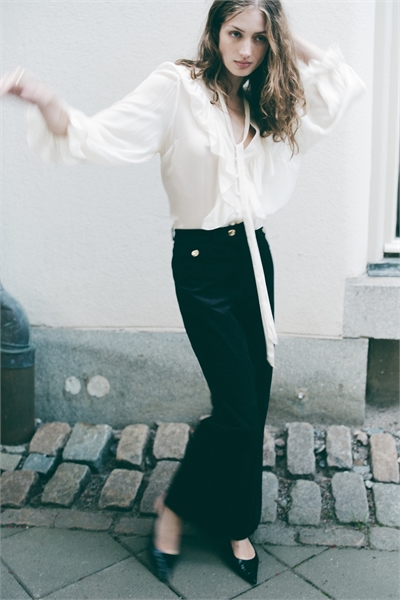 Расклешенные бархатные брюки 1302119001