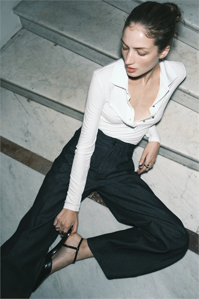 Рубашка-поло из ребристого трикотажа 1306363002