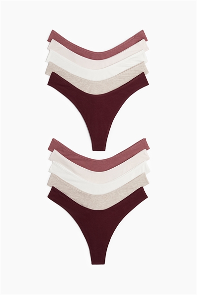 Хлопковые трусы стринги в упаковке 10 шт 1245865015