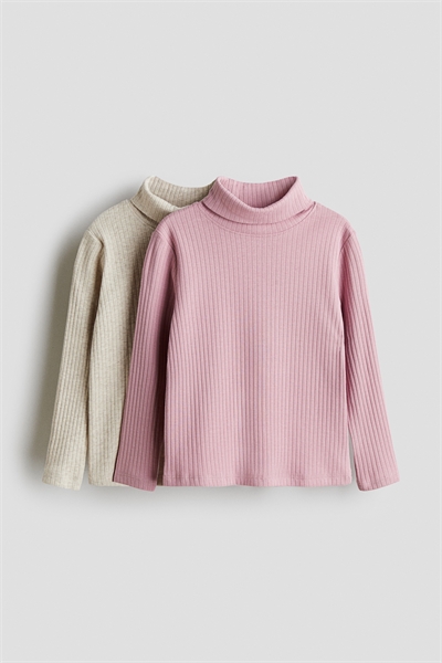 2 комплекта ребристых топов с вырезом поло 1231056005