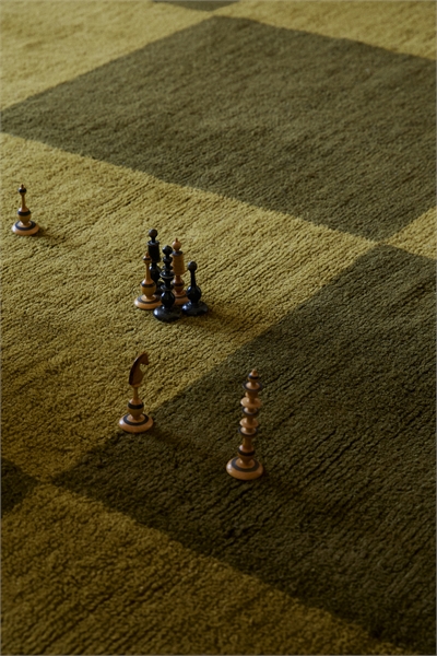 Большой ковёр из шерстяной смеси в клетку 1288957001