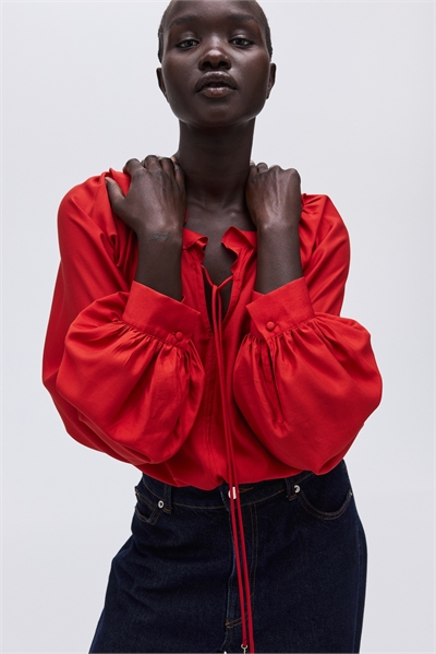 Блузка с жатым воротником 1295532006