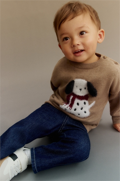 Джемпер из хлопка с жаккардовым мотивом 1297100001