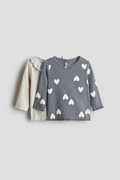 Топы из ребристого трикотажа в упаковке по 2 штуки 1236884011