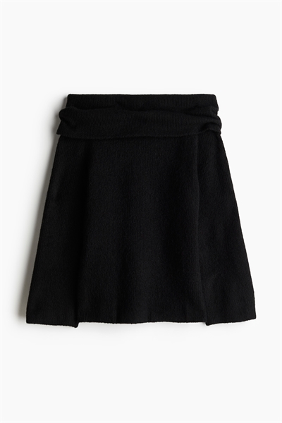 Джемпер без плеч из ребристой вязки 1192801001