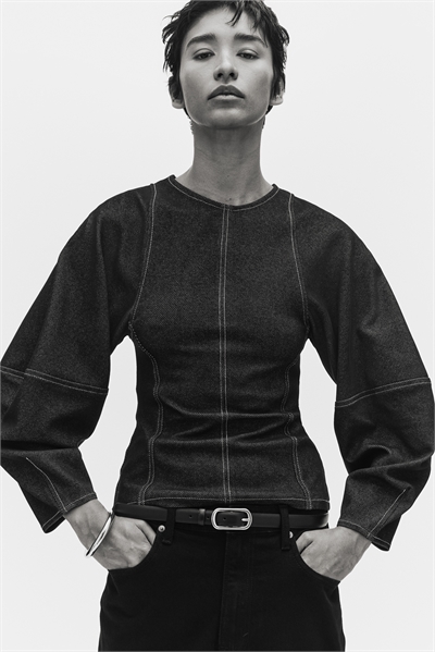 Топ из джинсовой ткани 1305925001