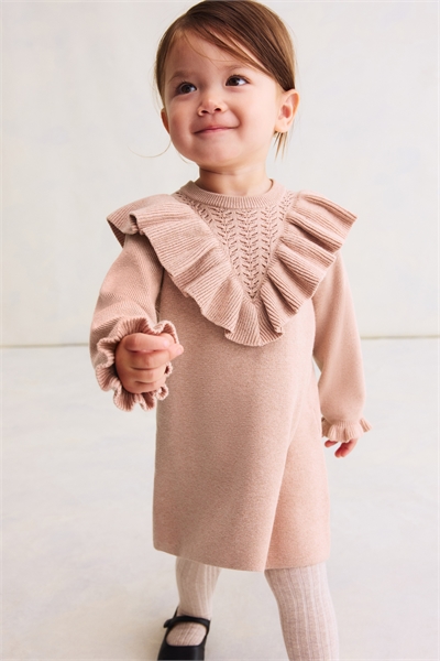 Платье из хлопкового трикотажа с воланами 1292989002