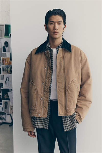 Короткая холщовая рабочая куртка артикул 1304701001