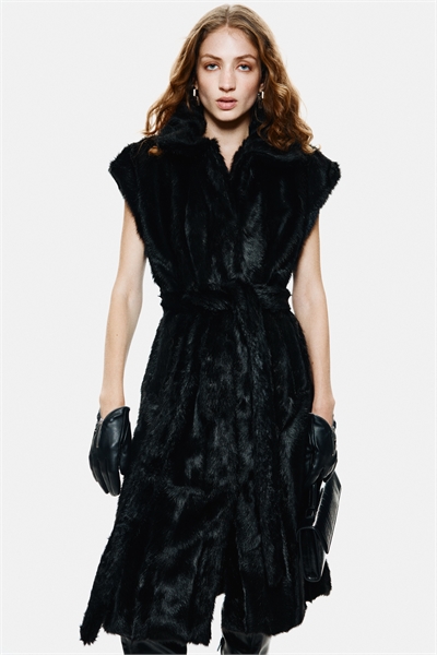 Длинная жилетка с завязывающимся поясом 1306292001