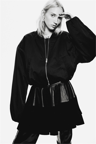 Круглая кожаная мини-юбка 1307333001