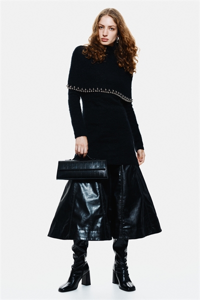 Платье из мохерового бленда с отделкой бисером 1308336001