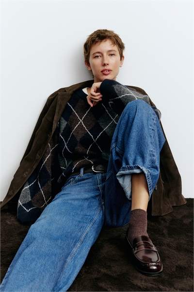 Мешковатые высокие джинсы 1290506005