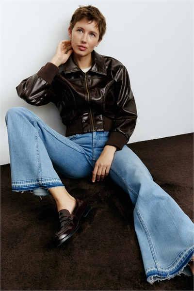 Расклешенные высокие джинсы 1302894002