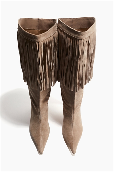 Замшевые сапоги до колена 1236599001