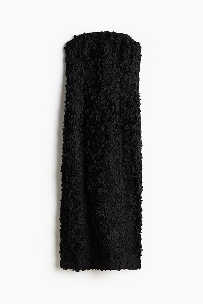 Платье-бандо с аппликацией 1257365001