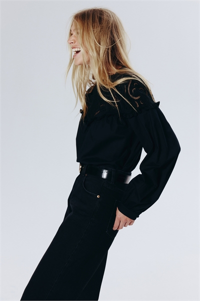 Блузка с деталями из бродери англез 1304736002